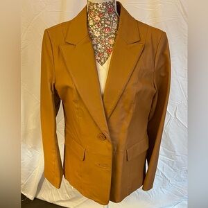 Bagatelle Leather Blazer Vintage-Style Fit Camel Sz 10 (Fits Modern Size 6)